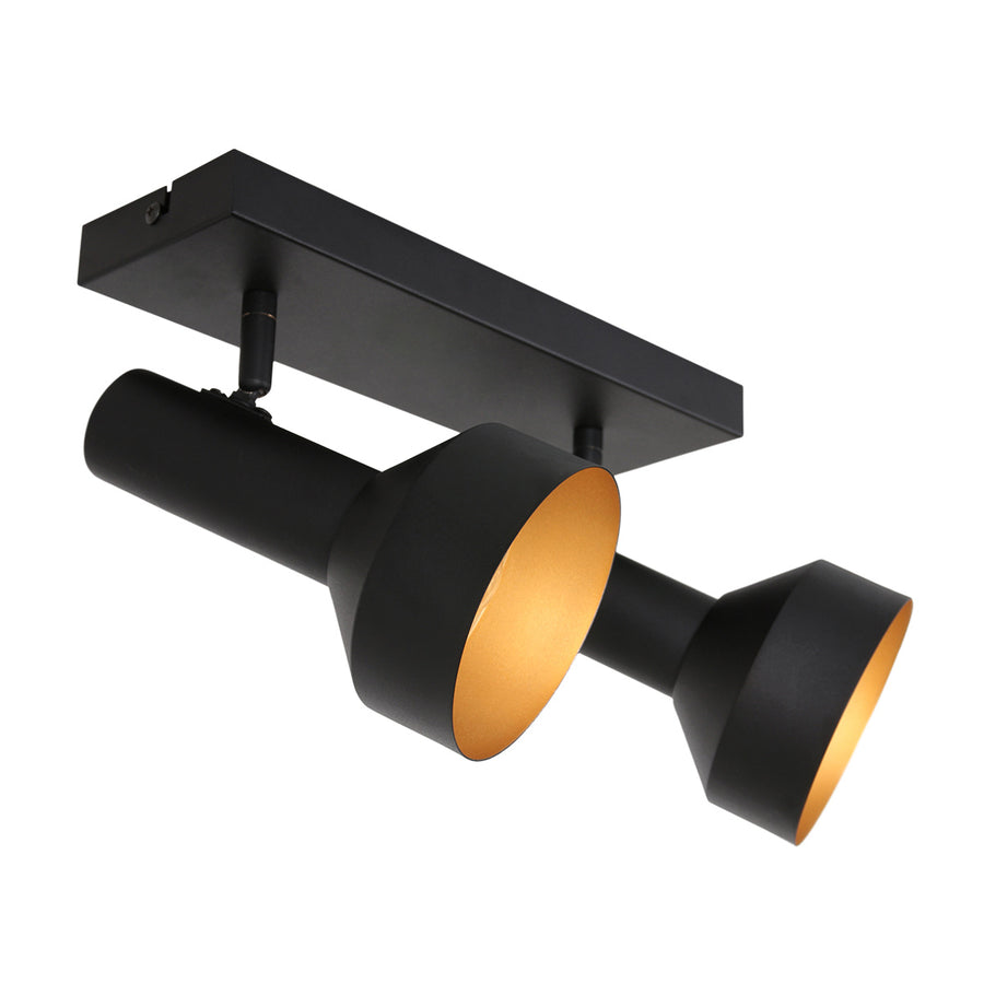Zwart gouden 2 lichts plafond spot bundle 3336zw