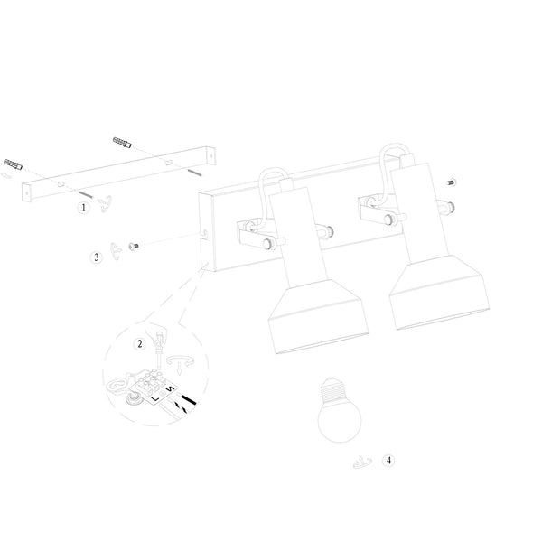 Zwart gouden 2 lichts plafond spot bundle 3336zw