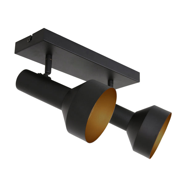 Zwart gouden 2 lichts plafond spot bundle 3336zw