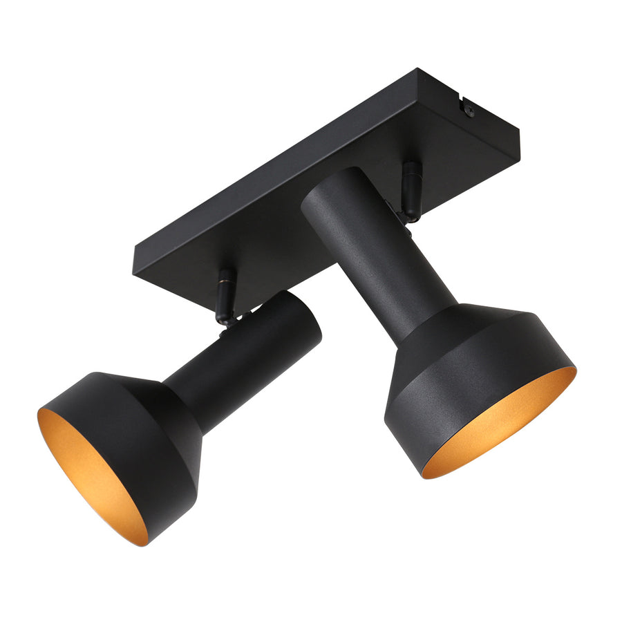 Zwart gouden 2 lichts plafond spot bundle 3336zw