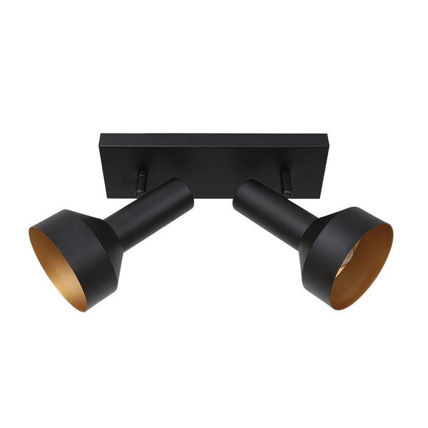 Zwart gouden 2 lichts plafond spot bundle 3336zw