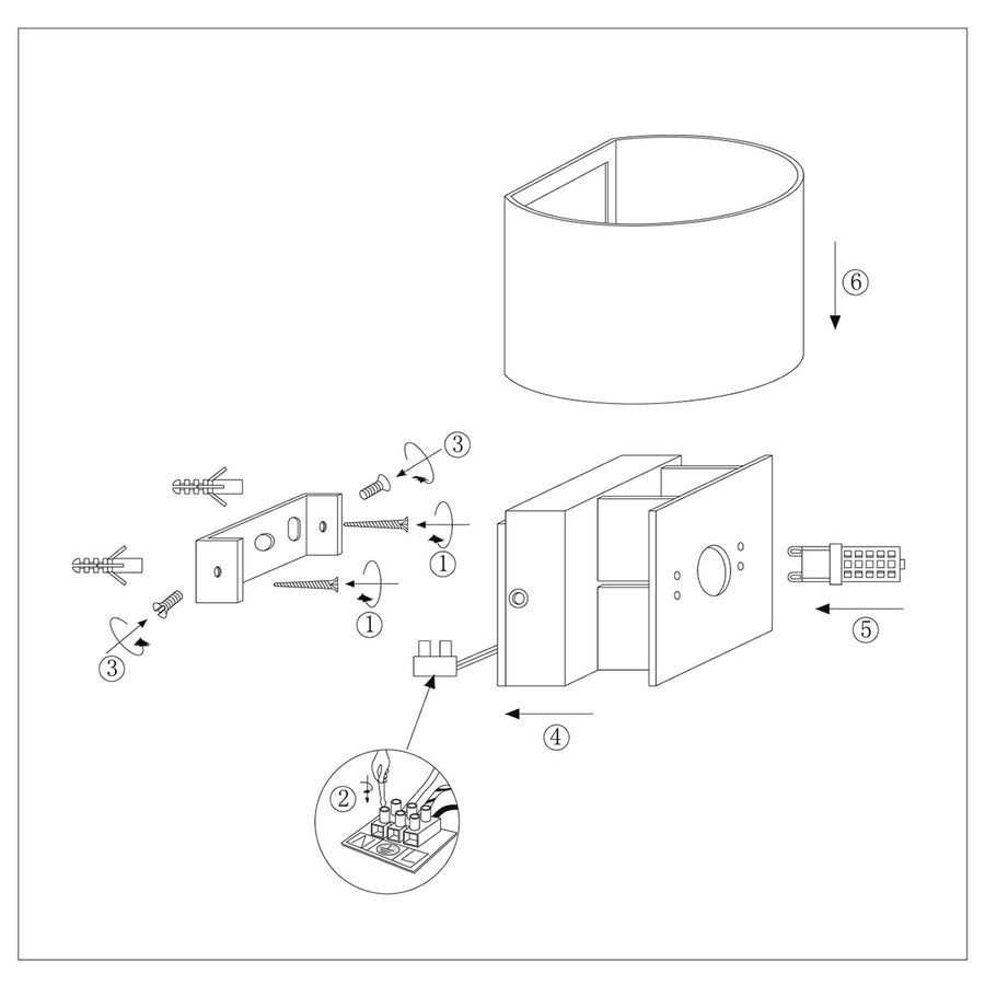 Wandlamp Muro 3364ZW Zwart