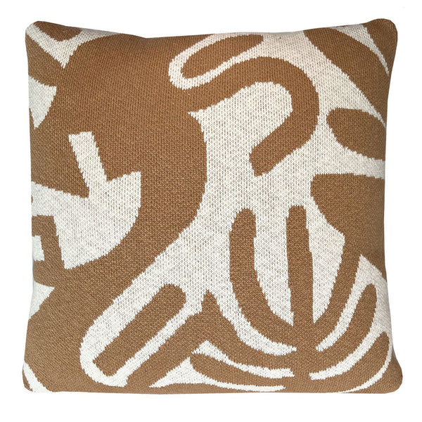 Malagoon sierkussen floral victory - fudge - 50x50cm 100% biologisch katoen
