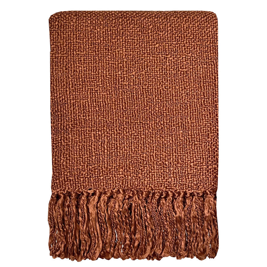 Malagoon plaid rusty - roestbruin - 125x150cm