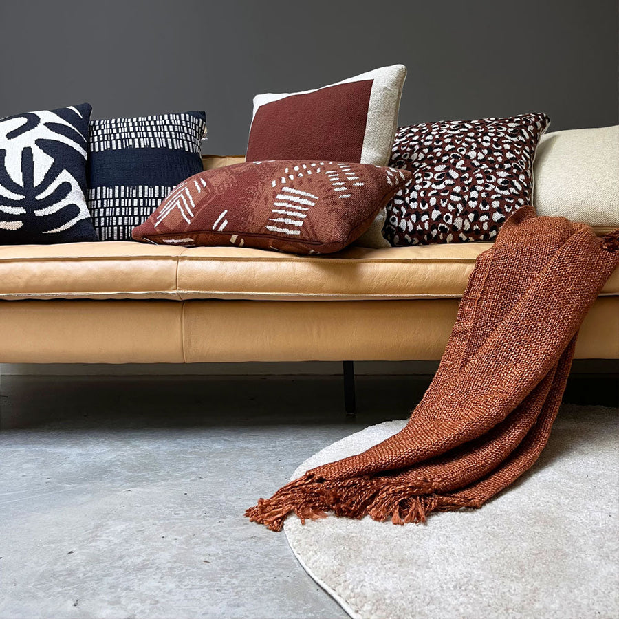 Malagoon plaid rusty - roestbruin - 125x150cm