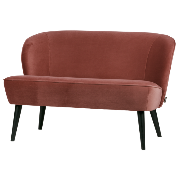 Sara bankje velvet bordeauxrood