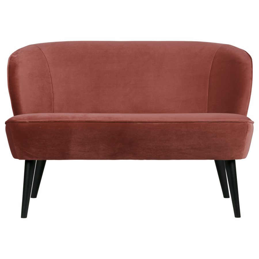 Sara bankje velvet bordeauxrood