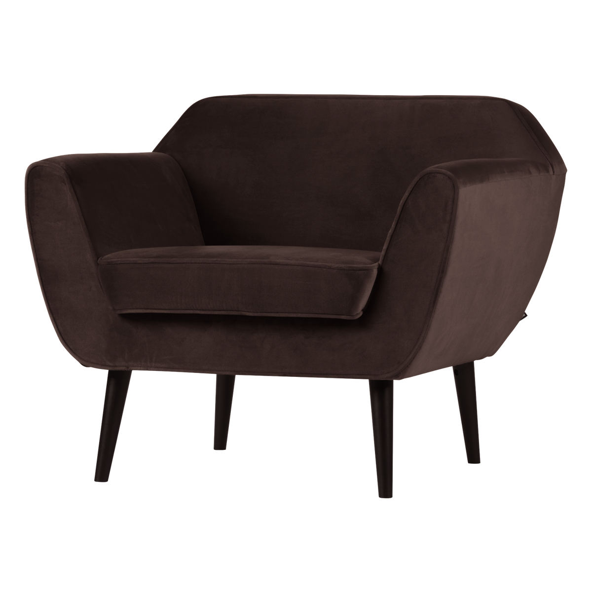 Rocco fauteuil velvet donkerbruin