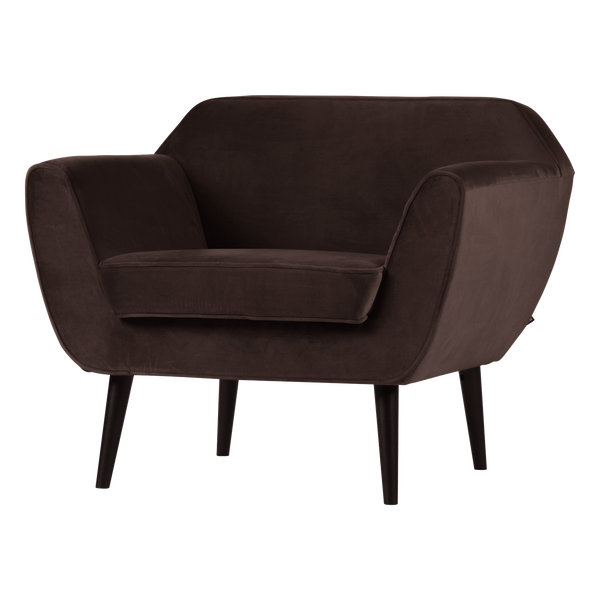 Rocco fauteuil velvet donkerbruin