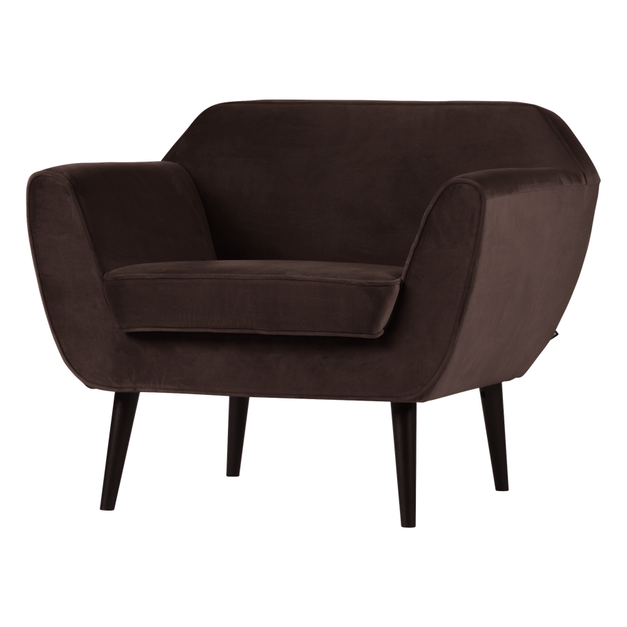 Rocco fauteuil velvet donkerbruin