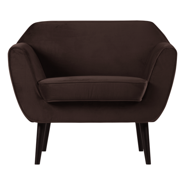 Rocco fauteuil velvet donkerbruin