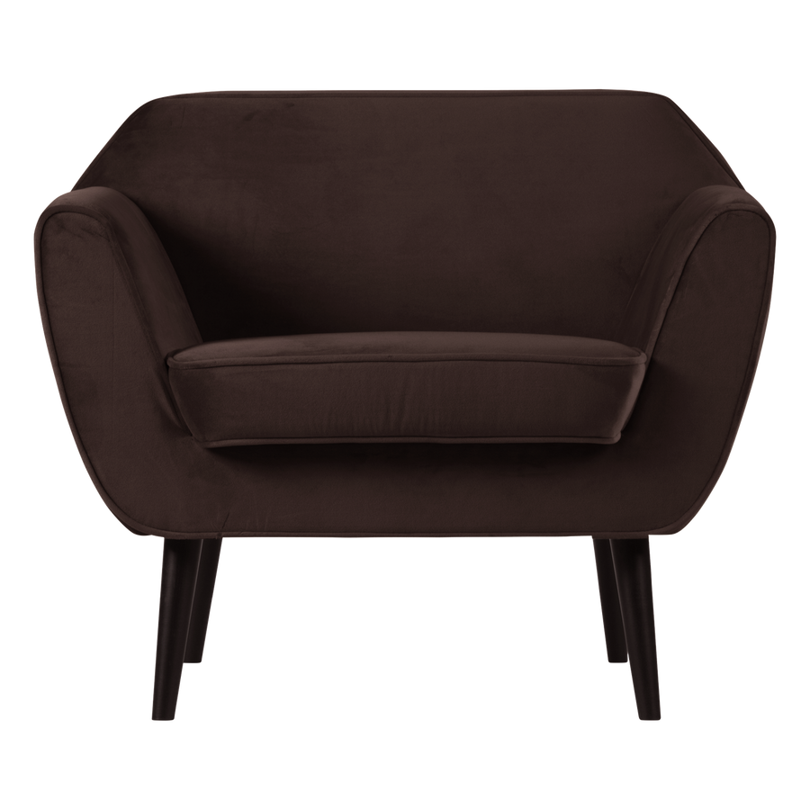 Rocco fauteuil velvet donkerbruin