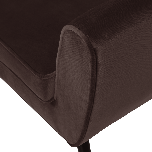 Rocco fauteuil velvet donkerbruin