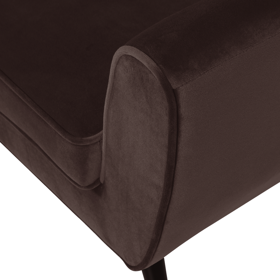 Rocco fauteuil velvet donkerbruin