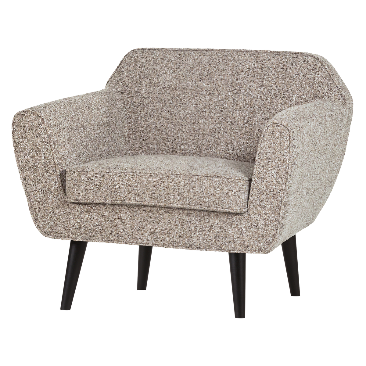ROCCO FAUTEUIL GEWEVEN STOF BRUIN MELANGE [fsc]