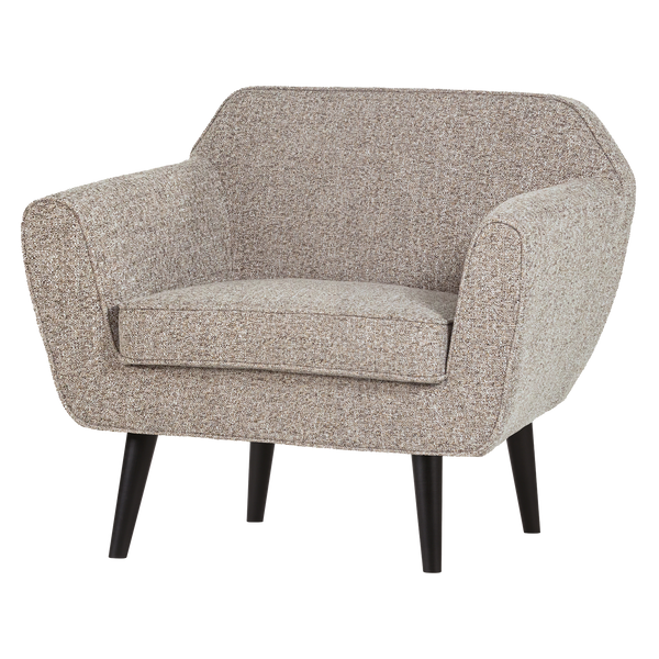 ROCCO FAUTEUIL GEWEVEN STOF BRUIN MELANGE [fsc]