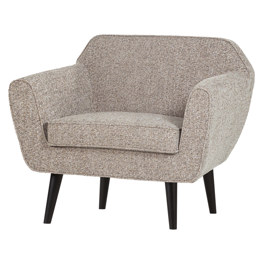 ROCCO FAUTEUIL GEWEVEN STOF BRUIN MELANGE [fsc]