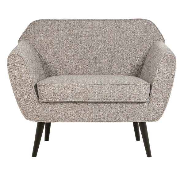 ROCCO FAUTEUIL GEWEVEN STOF BRUIN MELANGE [fsc]