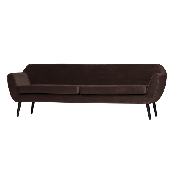 Rocco xl zitbank 230 cm velvet donkerbruin