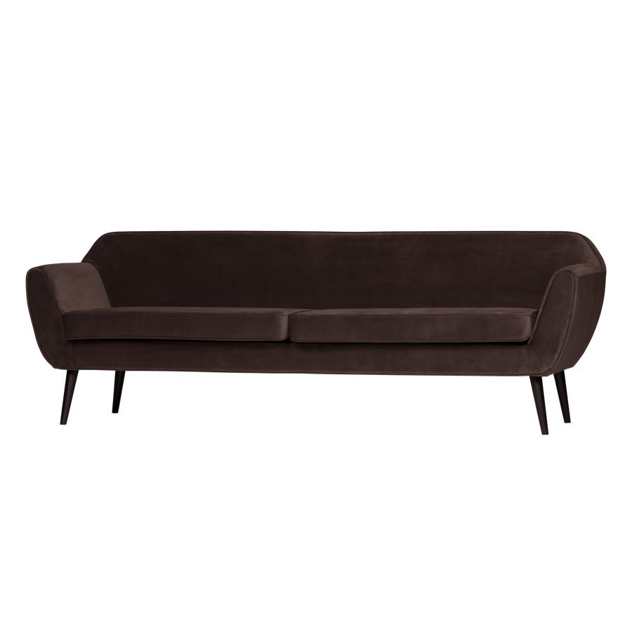 Rocco xl zitbank 230 cm velvet donkerbruin