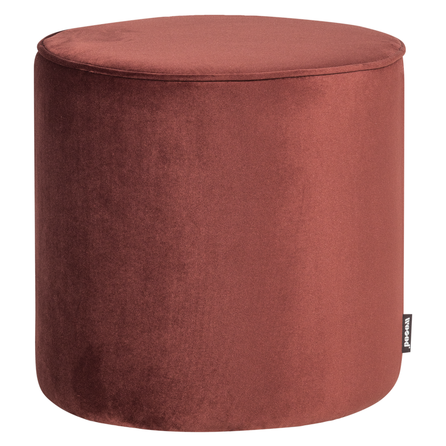 SARA POEF HOOG 46xO46 CM VELVET BORDEAUXROOD [fsc]