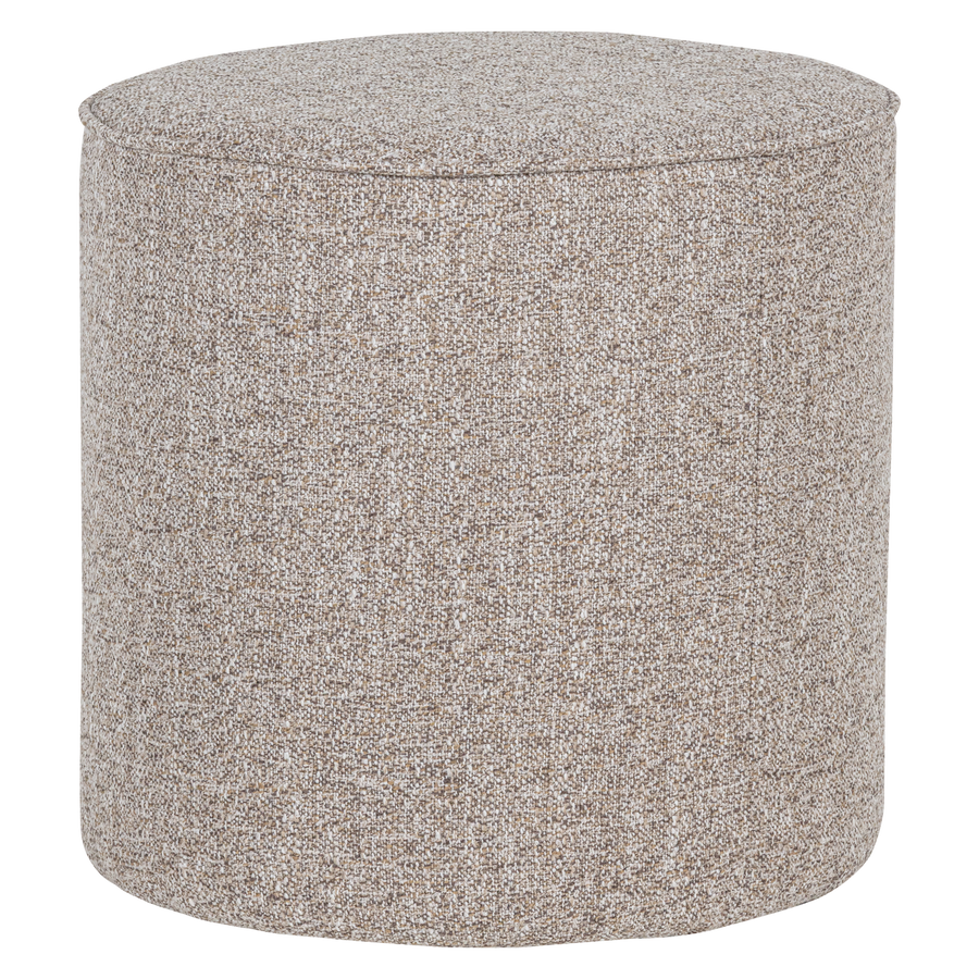 Sara poef hoog 46xo46 cm geweven stof naturel melange