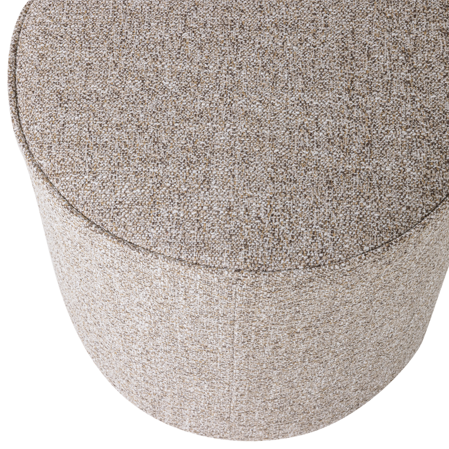 Sara poef hoog 46xo46 cm geweven stof naturel melange