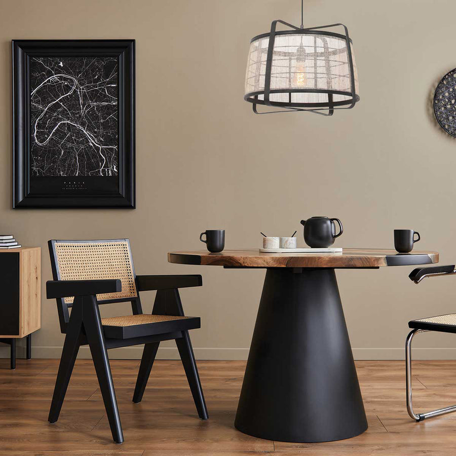 Hanglamp capos 3511zw zwart met jutte e27 fitting