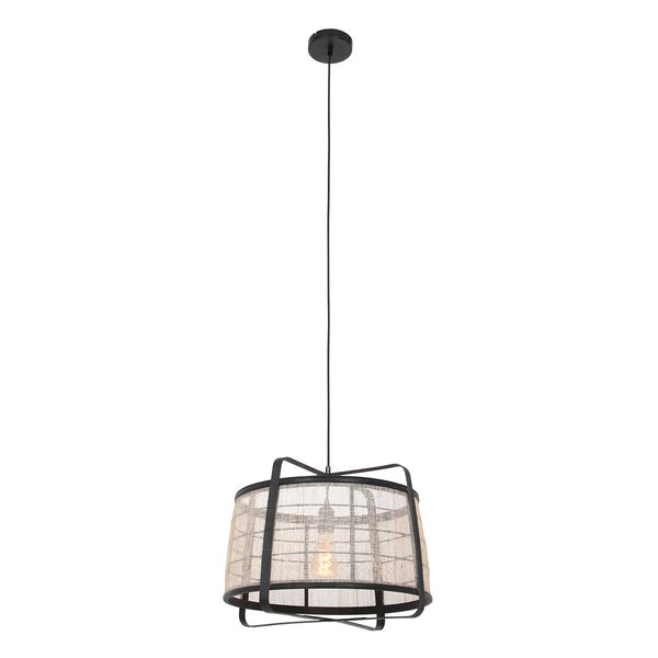Hanglamp capos 3511zw zwart met jutte e27 fitting
