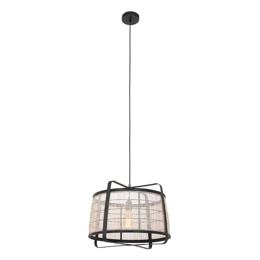 Hanglamp capos 3511zw zwart met jutte e27 fitting
