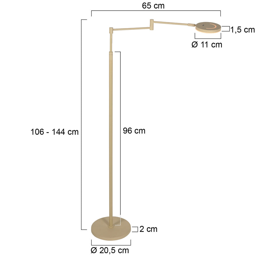 Soleil 3515CR vloerlamp – draadloze LED in zachte crèmetint