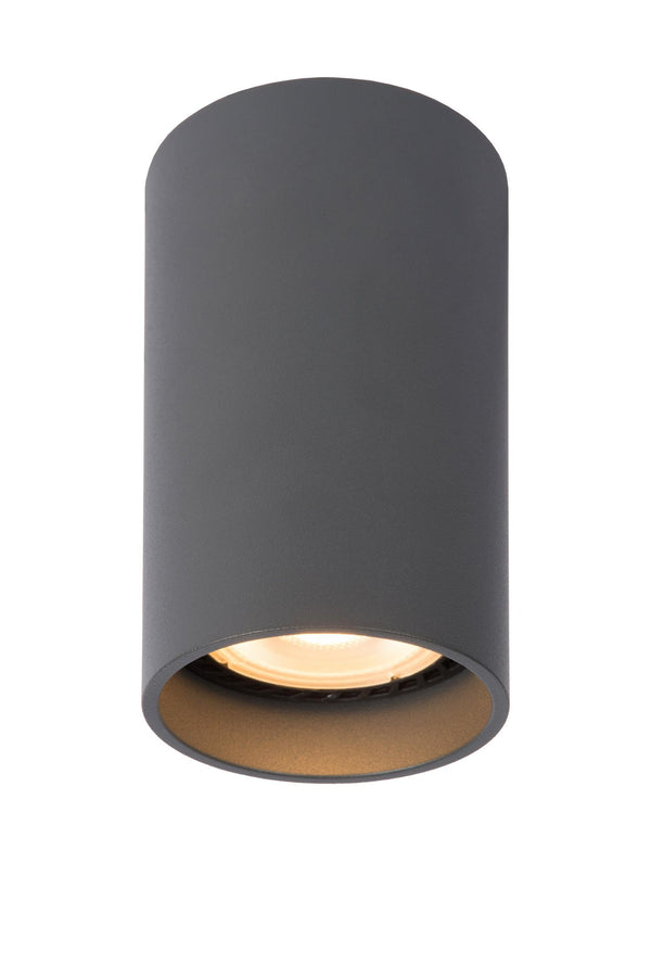 Lucide DELTO dimbare LED-plafondspot Ø 5,5 cm, GU10, 5 W, 2200–3000 K, grijs
