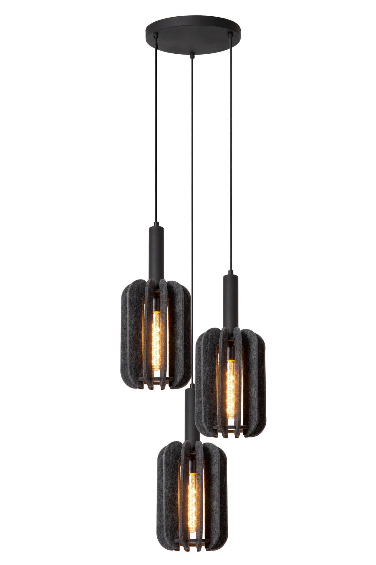 Lucide RAFAL hanglamp Ø 50 cm, 3 × E27, grijs