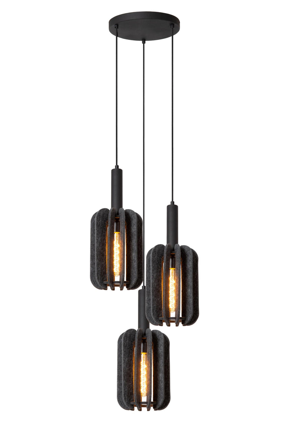 Lucide RAFAL hanglamp Ø 50 cm, 3 × E27, grijs
