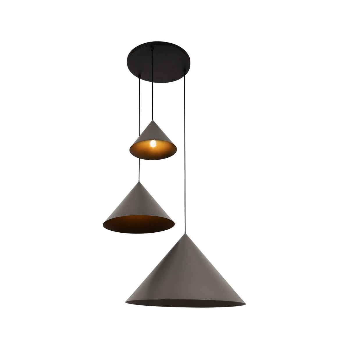 Lucide SPITZE hanglamp Ø 68 cm, 3 × E27, grijs