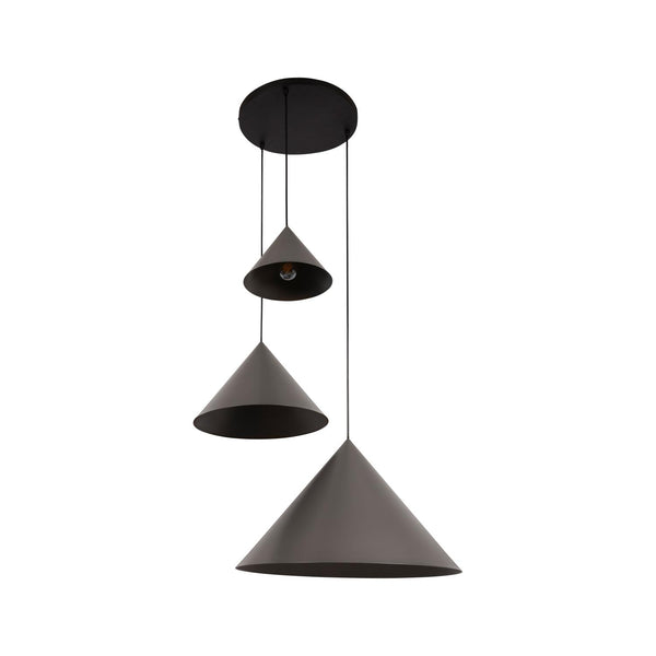 Lucide SPITZE hanglamp Ø 68 cm, 3 × E27, grijs