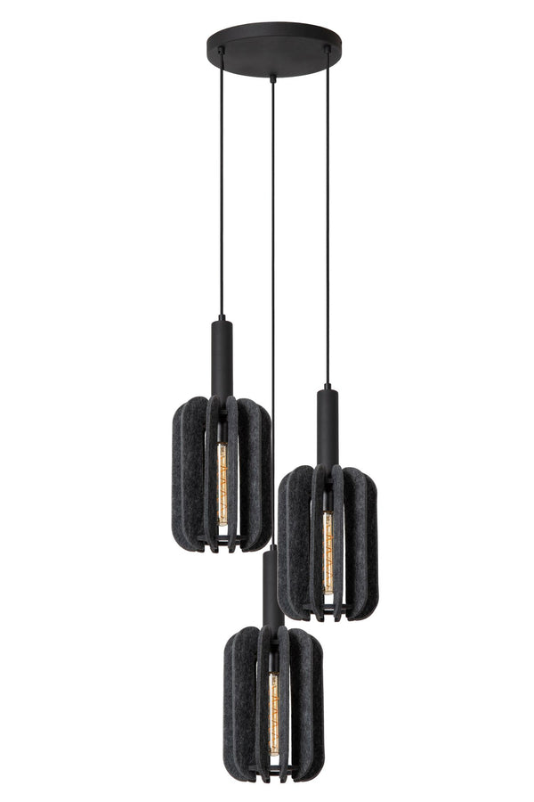 Lucide RAFAL hanglamp Ø 50 cm, 3 × E27, grijs