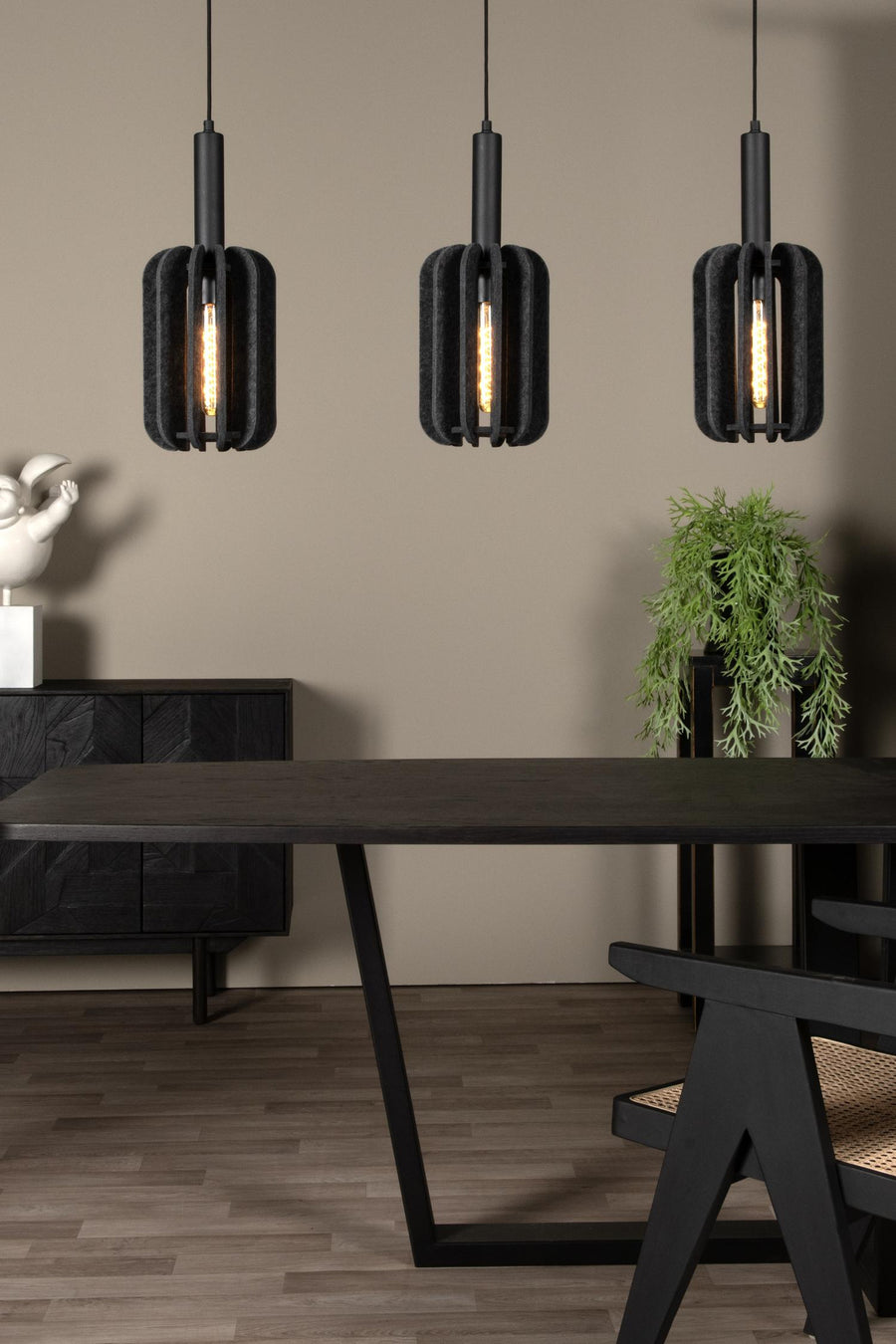 Lucide RAFAL hanglamp 3 × E27, grijs
