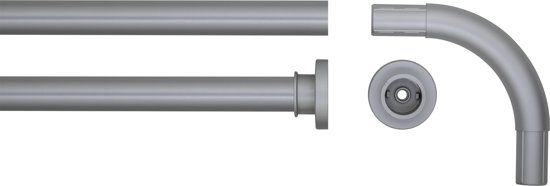 Seallux Douchegordijnstangset Mat aluminium
