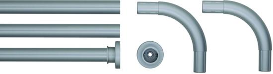 Seallux Douchegordijnstangset Mat aluminium