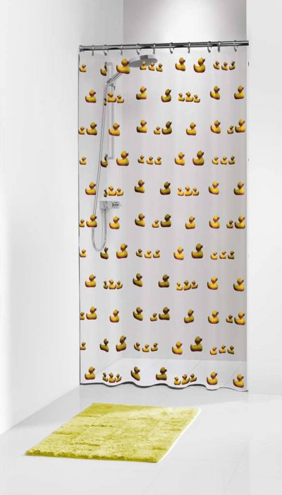 Duckling Douchegordijn 180x200 cm PEVA Geel