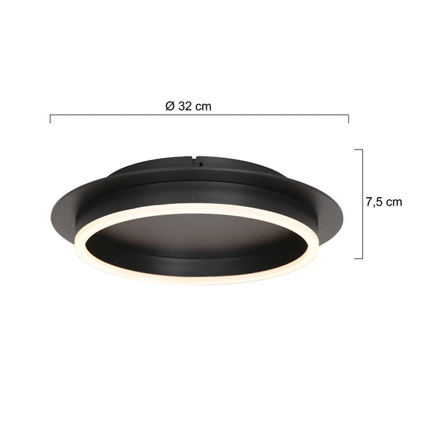Plafondlamp Ringlux 3655ZW Zwart