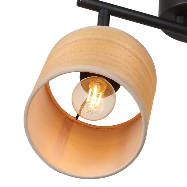 Plafondspot bambus 3666zw zwart zonder kapjes