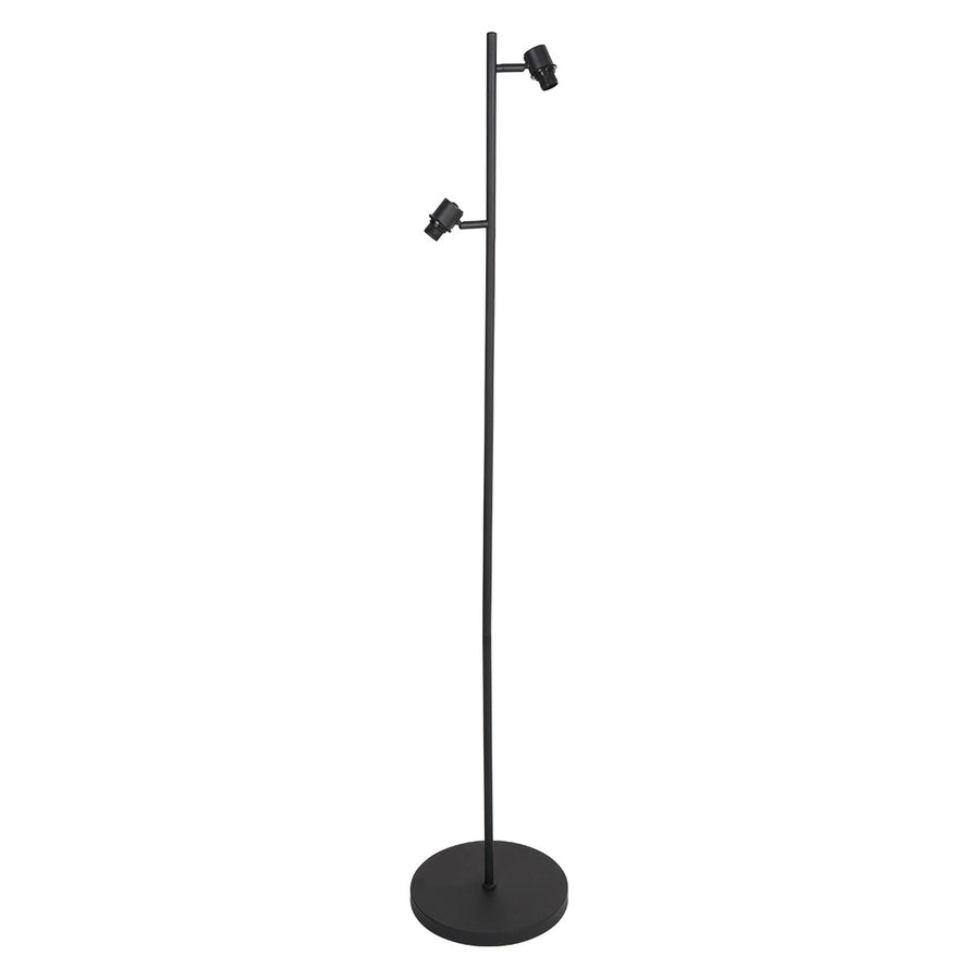 Vloerlamp bambus 3670zw zwart 2 lichts