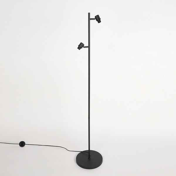 Vloerlamp bambus 3670zw zwart 2 lichts