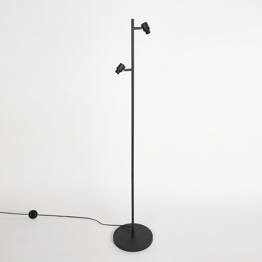 Vloerlamp bambus 3670zw zwart 2 lichts