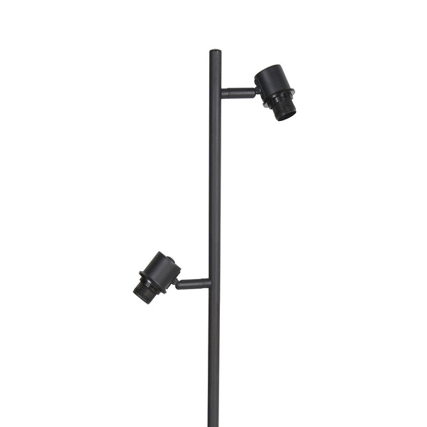 Vloerlamp bambus 3670zw zwart 2 lichts