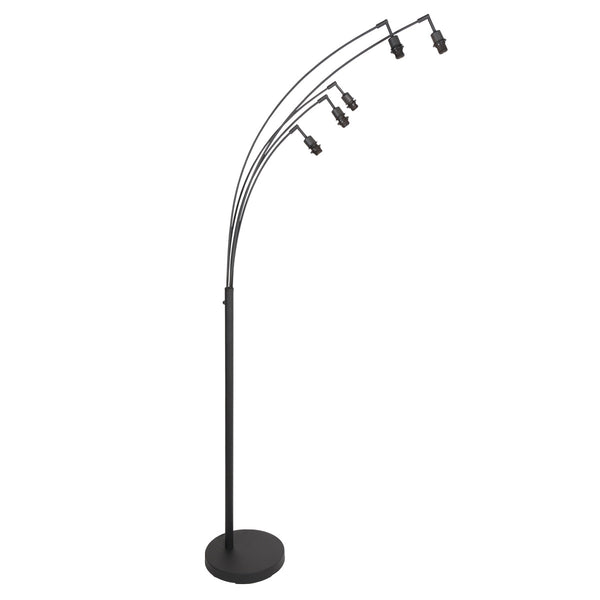 Vloerlamp bambus 3671zw zwart 5 lichts zonder kapjes
