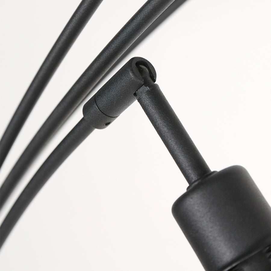 Vloerlamp bambus 3671zw zwart 5 lichts zonder kapjes