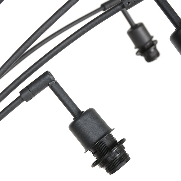 Vloerlamp bambus 3671zw zwart 5 lichts zonder kapjes